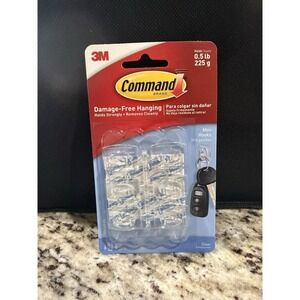 Command Damage Free Hanging Mini Hooks Clear 17006CLR- 6 Count Box A